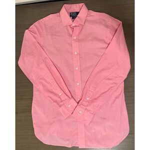 Polo Ralph Lauren Estate Custom Fit Button Down Dress Shirt Pink Mens 15.5 34